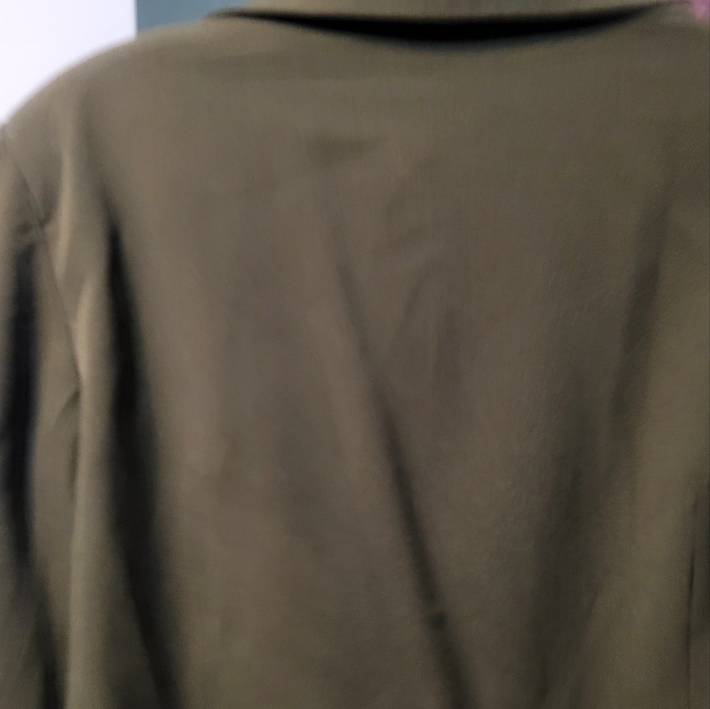 Sag Harbor Ladies Size 12 Moss Green Jacket Full Zip Front Long sleeves Collared - Picture 13 of 16